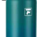 Fanhaw 20 Oz Insulated Stainless Steel Water Bottle with Chug Lid Wide Mouth, Leak-Proof, BPA-Free Ideal for Kids, Adults, Sports, Gym, and Outdoor Use (Green Blue)