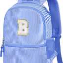 YOOLIFE Little Girl Backpacks Birthday Gifts for Girls Kids Kindergarten Backpack Personalized Kids Small Backpack for Little Girl, Initial Toddler Daycare Backpacks Cute Blue Letter B
