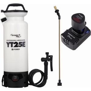Sprayers Plus YT25E 2 Gallon Battery Powered Sprayer in Lawn and Garden - 12V Lithium-ion with Viton Seals & O-Ring, Brass Wand & Nozzle & Shoulder Strap, Yard Sprayer, Lawn Care