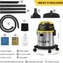 STANLEY 3 Gallon Wet Dry Vacuum, Powerful 4 Peak HP Motor, Portable Stainless Steel 3 in 1 Multifunctional Shop Vacuum with Blower, Model: SL18136