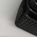 Small Plastic Storage Bins with Bamboo Lids 5.2qt Stackable Box Basket Pantry Decorative Containers Cute with Lable for Organizing Desktop Closet Office Black of 6 packs 10 * 7.2 * 4.1'