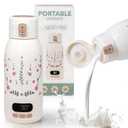 Portable Bottle Warmer for Travel 17oz Capacity - Fast Heating for Milk & Water, Portable Milk Warmer Suitable for Baby Outdoor, Airplane, and Car - Long Battery Life & Fast Charging