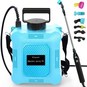 Battery Powered Sprayer 2 Gallon Garden Sprayer, Advance Electric Sprayer with 2 Adjustable Speed, 6 Mist Nozzles, USB Rechargeable with for Yard Lawn Garden (Sprayer-2 Gallon)