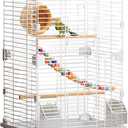 Craftsboys Basic Bird Cage, 24.8inch Parrot Cage (24.8" x 14.6" x 11"),Bird Cage with Ladder, Horizontal Bar, 2 Feeders, and Swing