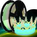 FLASHFORGE Rapid PLA Filament 1.75mm Luminous Melody, 500mm/s High Speed Printing, Glow in The Dark 3D Printer Filament 1kg Spool, Dimensional Accuracy +/- 0.02mm, Brilliant, Long-Lasting Glow