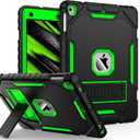 9.7" Case for iPad 6th/5th Generation 2018/2017, for iPad Air 2 / Air 1st / Pro 9.7, Heavy Duty Shockproof Protective 9.7 Inch Cover with Built-in Stand for i Pad 6 5 Gen (Black+Green)