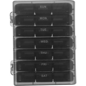 Portable Weekly Medicine Organizer Case Storage Container for Travel and Home Lightweight Pill Dispenser Box Featuring Protective Lid for Vitamins and Regular Supplements