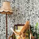 Naphite Floral Vintage Peel and Stick Wallpaper Boho Contact Paper for Cabinets and Drawers Farmhouse Wildwood Leaf Self Adhesive Removable Wallpaper for Bathroom Dark Botanical 17.3inW 197inL