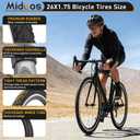 2 Pack 26X1.75 Bicycle Tire, Folding 26X1.75 Mountain Bike Tires with Schrader Valve and 2 Tire Levers, Replacement for Road/Street//MTB/Cruiser Bike Tires and Tubes 26 x 1.75 26x1.95 26x2.0