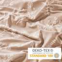 MUXHOMO Duvet Cover King Size, Reversible Floral Rosy Gold Duvet Cover Set with Zipper Closure, 3 Pieces Botanical Patterns Soft Microfiber Bedding Set (90"x104", 2 Pillow Cases 20"36")
