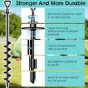 Ground Anchors Screw in, Heavy Duty Ground Trampoline Stakes High Wind Tent Stakes for Tent, Trampoline, Gazebo, Carport, Trap Anchor, Canopies, Swing Set, 4x27"