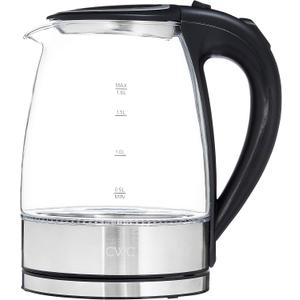 COOK WITH COLOR Electric Tea Kettle, 1.8L Cordless Hot Water Boiler, 1200W Rapid Boil, Auto Shutoff & Boil Dry Protection, BPA-Free, Sleek Countertop Design, Black
