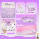 SMILESSKIDDO Baby Doll with Accessories, 12" Dolls Playset with Washable Carrier Bassinet Bed, Bottle, Blanket, and Pillow, Soft Body Baby Dolls for 2+ Year Old Girls