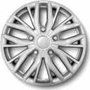 17 Inch Silver Hubcaps with Adjustable Steel Retention Rings, Premium ABS Universal Fit, Set of 4 Wheel Covers (Silver)