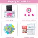 160 Pink Printed American Mahjong Game Set with Carrying Bag and Accessories, 1.2’’ Mahjong Tiles Set