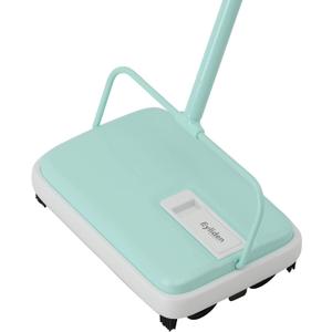Eyliden Carpet Sweeper, Mini Size Lightweight Hand Push - No Noise, Non-Electric, Easy Manual Sweeping Only for Carpet Cleaning (Mint)