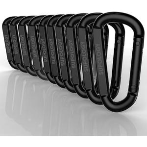 Heavy Duty Carabiner Clip, Steel Carabiners 1100lbs 3" D Shaped Spring Hook Small Clips for Hammocks, Hiking, Keychains, Outdoors and Gym, Dog Leash and Key Ring (10PCS 3'' Clips)