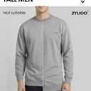 Zylioo Men Tall Sweatshirt Crewneck Pullover Long Fit Soft Casual Sweatshirt Top for Tall Men Daily Wear (Gray, S)