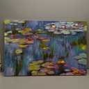 the stream design Water Lilies Wall Art Canvas: Claude Monet Lake Painting Textured Landscape Picture Print Reproduction Famous Artwork for Living Room Bedroom Home Decor, 36"L x 24"W