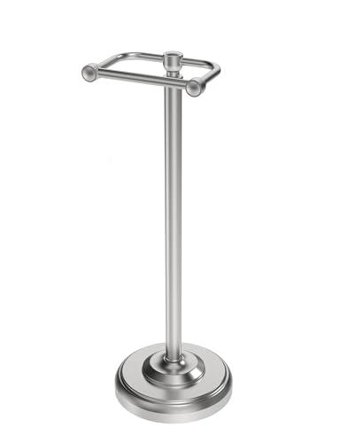 WZRUA Toilet Paper Holder Stand, Brushed Nickel Toilet Paper Holder Free Standing,Post Pivoting Design & Stable Weighted Base SUS304 Stainless Steel for Bathroom