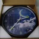 OCEST 12 Inch Night Light Wall Clock, Glow in The Dark Large Digital Display Kids Birthday Present, Silent Battery-Operated LED Wall Clocks for Bedroom Living Room Kitchen (Blue Moon)