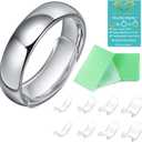 Invisible Ring Size Adjuster for Loose Rings Ring Adjuster Fit Wide Rings with Jewelry Polishing Cloth