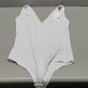 REORIA Women's Sexy Square Neck Sleeveless Double Lined Basic Bodysuits Backless Tank Tops Going Out (White, Large)