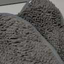 Puniamol Soft Shaggy Round Toilet Rug U Shaped for Bathroom, Excellent Absorbent Contour Toilet Mat Machine Washable, Non-Slip Microfiber Chenille Bathroom Rugs 24" Dark Grey