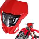 AnXin Dirt Bike Headlight LED Head Light Kit with Optical Lens Universal for CRF250R CRF450R CRF250L CRF450L Most Dirt Pit Bike Enduro Motocross Red