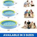 Heeyoo Foldable Dog Pool with Sprinkler for Large Dogs, Portable Hard Plastic PVC Pet Bathing Tub, Outdoor Collapsible Swimming Pool for Pets, 97'' x 16''
