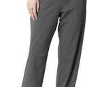 Leapstride Women's Track Pants with Back Zip Pocket - 4-Way Stretch Moisture-Wicking Fabric, Multi-Pockets for Daily Wear, Gray Medium