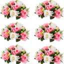 Flower Centerpieces for Wedding Tables: Wedding Table Decorations Pink & White Flower Balls Centerpieces for Engagement Cerebration Party Center Pieces 6 Packs