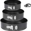 Springform Pan, 3PCS 7,8,9 Inch Cheesecake Pans with Removable Bottom, Non-stick Spring Form Pan for Cheesecake