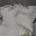 Likiyol Linen Valances for Windows Farmhouse Ruffle Swag Valance Rustic Country Window Valances Light Filtering Kitchen Curtains Rod Pocket Valance Curtains for Bathroom Cafe, White, 60" W x 36" L