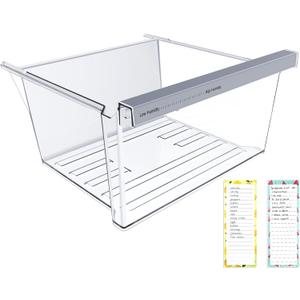 UPGRADED W11162443 Refrigerator Crisper Drawer Compatible with Whirlpool Crisper Drawer W11046494 Maytag Whirlpool Fridge Drawer Replacement Part WRS555SIHZ WRS325SDHZ WRS315SDHZ Refrigerator Drawers