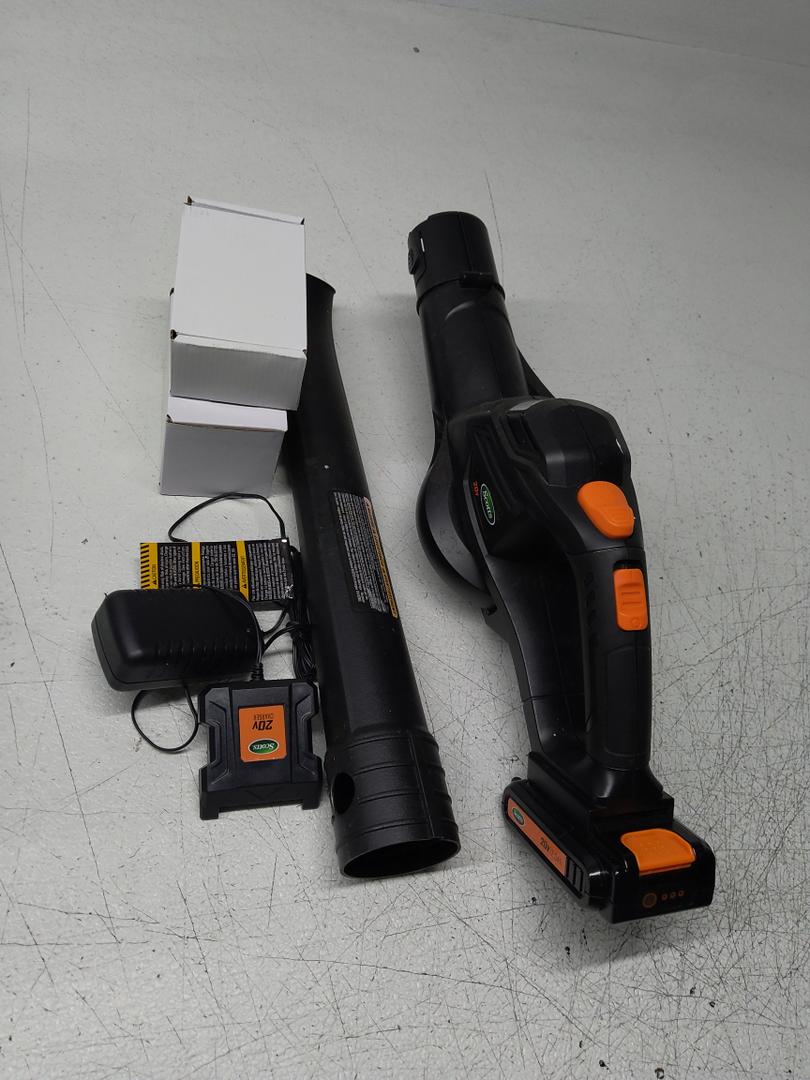 WG547 20V Cordless Leaf Blower, Electric Blower with Turbine Fan, Blowers for Lawn Care with 2 Speed Control, Battery & Charger Included SCOTTS