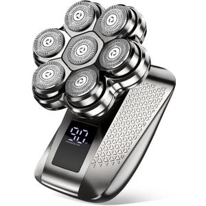 7D Electric Head Shavers for Bald Men, 5-in-1 Pro Grooming Kit, Electric Razor for Men, Waterproof Wet/Dry Use, Head Shaver, Type-C Charge, Travel-Ready/LED Display, Gift-Grade Kit, Daily (Satin Gunmetal)