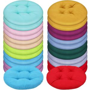 Tinideya 24 Pcs Round Floor Cushions Floor Pillows Meditation Seat Pillows Flexible Seating for Adults Kids, Chair Cushions for Classroom, Nursery, Living Room, Yoga (Small 11.8 Inch, Multi Color)