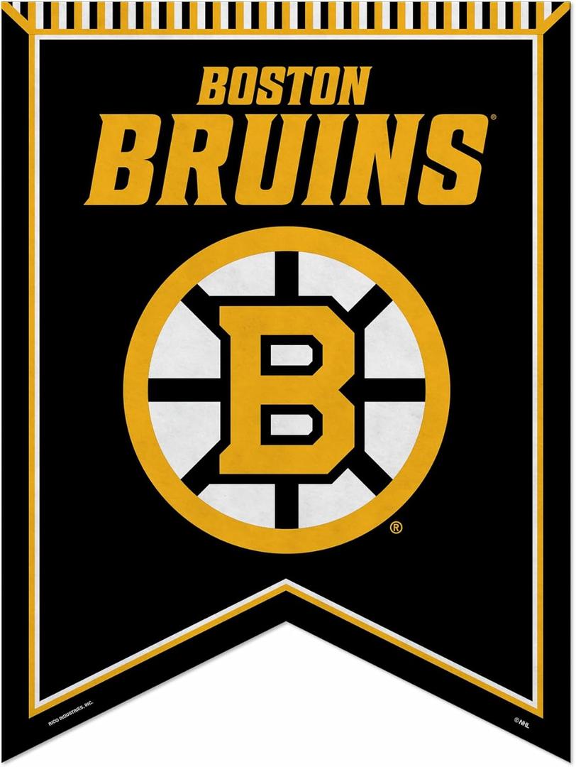 Rico Industries NHL Hockey Boston Bruins Standard Rafter Felt Pennant, 18"L x 24"W
