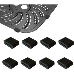 8PCS Air Fryer Rubber Tabs for 2QT Ninja AF080 Mini Air Fryers, Upgraded Air Fryer Sililcone Rubber Bumpers Rubber Feet Tips Sides Parts Stoppers for 2 Quart Ninja Air Fryer Tray (0.47*0.43IN)
