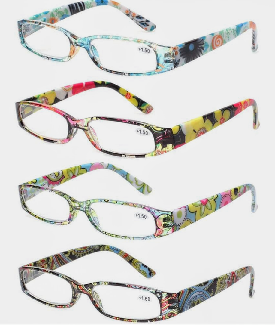 Kerecsen Women's Reading Glasses 4 Pairs Ladies Fashion Spring Hinge Readers