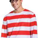 Disguise Wheres Halloween Kit, Official Waldo Costume Set with Beanie and Glasses, Multicolored, One Size