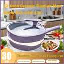12 Inch Titanium Alloy Nonstick Frying Pan with Lid & Steamer Basket 2026 Titanium Pot Titanium Frying Pans Nonstick Titanium Pots and Pans, Nonstick Frying Pan Cookware Sets