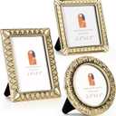 Classic Gold Mini Frame Set Set of 2.5x2.5 & 2.5x3.5 In | For Tabletop Display | Perfect for Home Decor, Wedding, Graduation, Or Milestone Photos