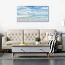 NINEASO Sea Beach Canvas Wall Art Aqua Ocean Pictures Nature Wall Decor Sea Birds Coastal Landscape Prints Modern Seascape Artwork for Living Room Bedroom Office Wall Decoration 20" x 40"