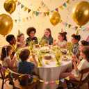 FUBININA 6 Pack Metallic Foil Spray Centerpiece Star Table Decoration Burst Table Centerpieces for Birthday New Years Nye Wedding Anniversary Graduation Holiday Party Supplies Decor, Gold