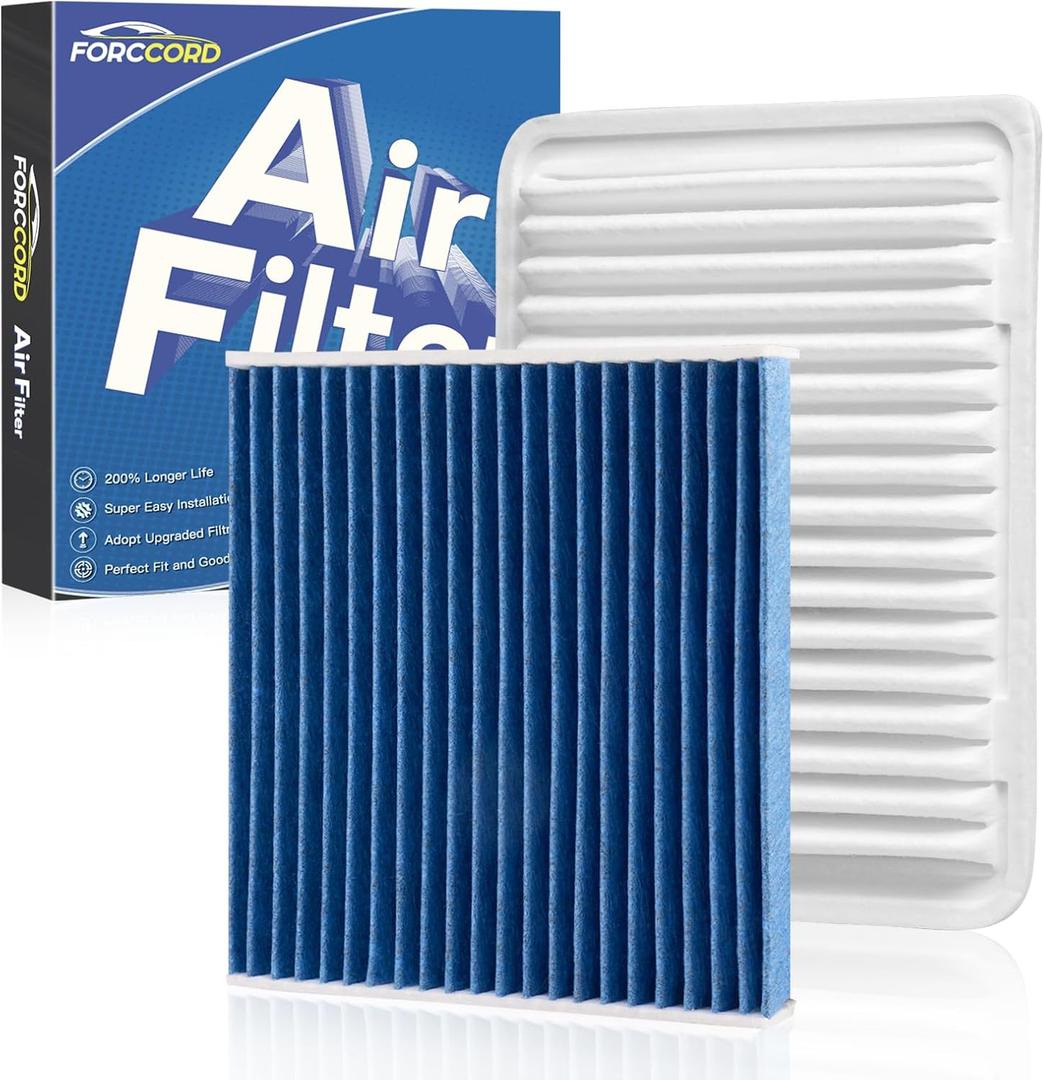 Cabin & Engine Air Filter Fit for Toyota Corolla 2009-19, Matrix 2009-14, Yaris 2007-18, Scion xD 2008-14, Vibe 2009-10 Activated Carbon Cabin Filter Replace#CF10285 CA10190 Car Accessories