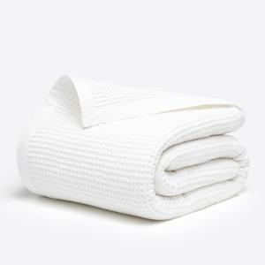 Salt Earth GOTS Certified 100% Organic Cotton Throw Blanket, 60" X 80" Waffle Blankets & Throws for Bed, Throw Blanket for Couch, Modern and Cozy Blanket, All Seasons, Comfy and Soft Blanket(White)