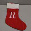 Yoochee 21 Inches Knitted Christmas Stockings with Initials, Large Red Custom Monogram Christmas Stockings with Letter, Personalized Xmas Decoration for Holiday Family Party(Red-R)