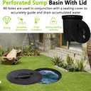 13 x 11.4 x 15 Inch Perforated Sump Basin with Lid Sump Pump Basin Bucket with Drilled Holes for Crawl Spaces,Yards,Patios and Driveways(Black)